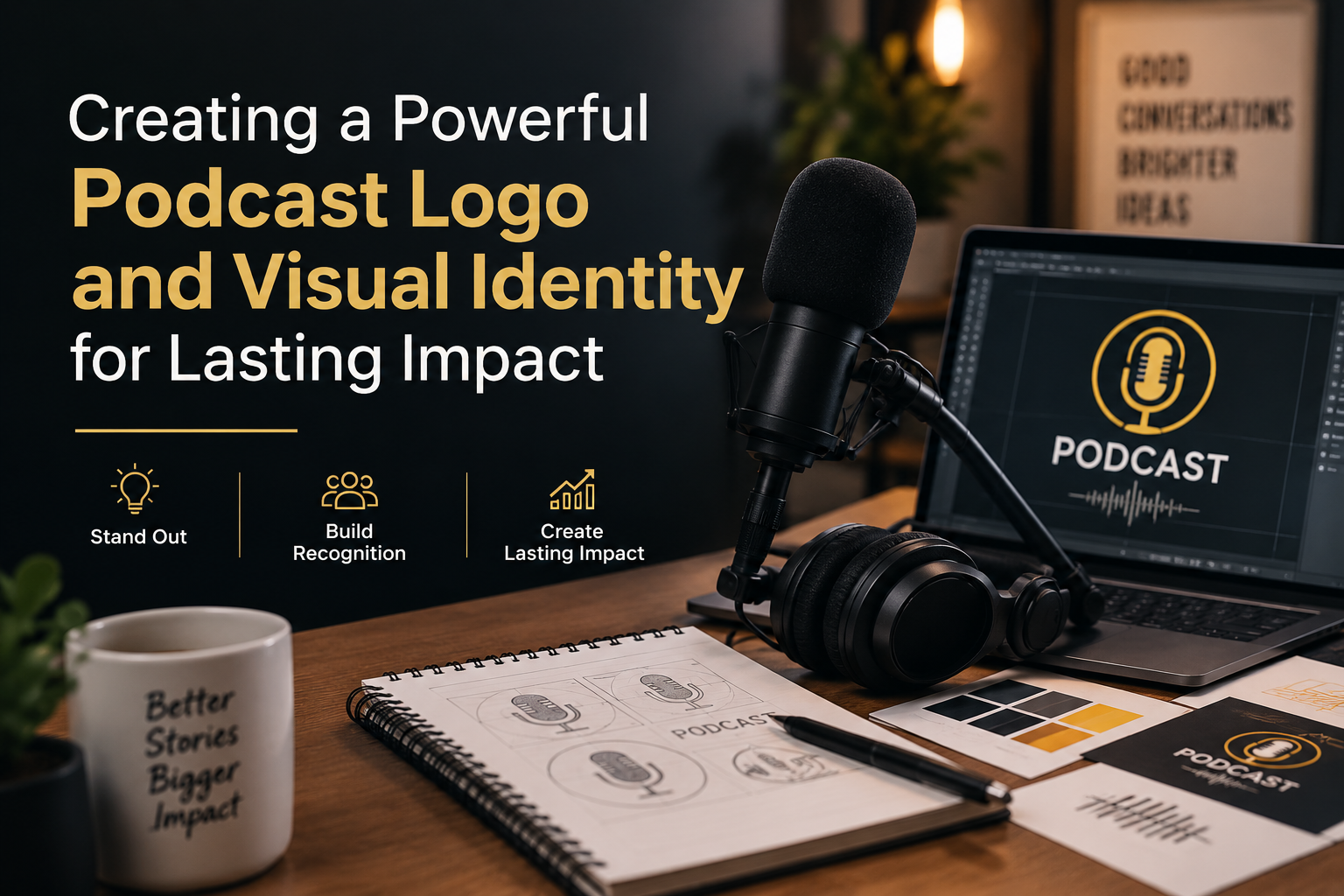 Powerful Podcast Logo and Visual Identity